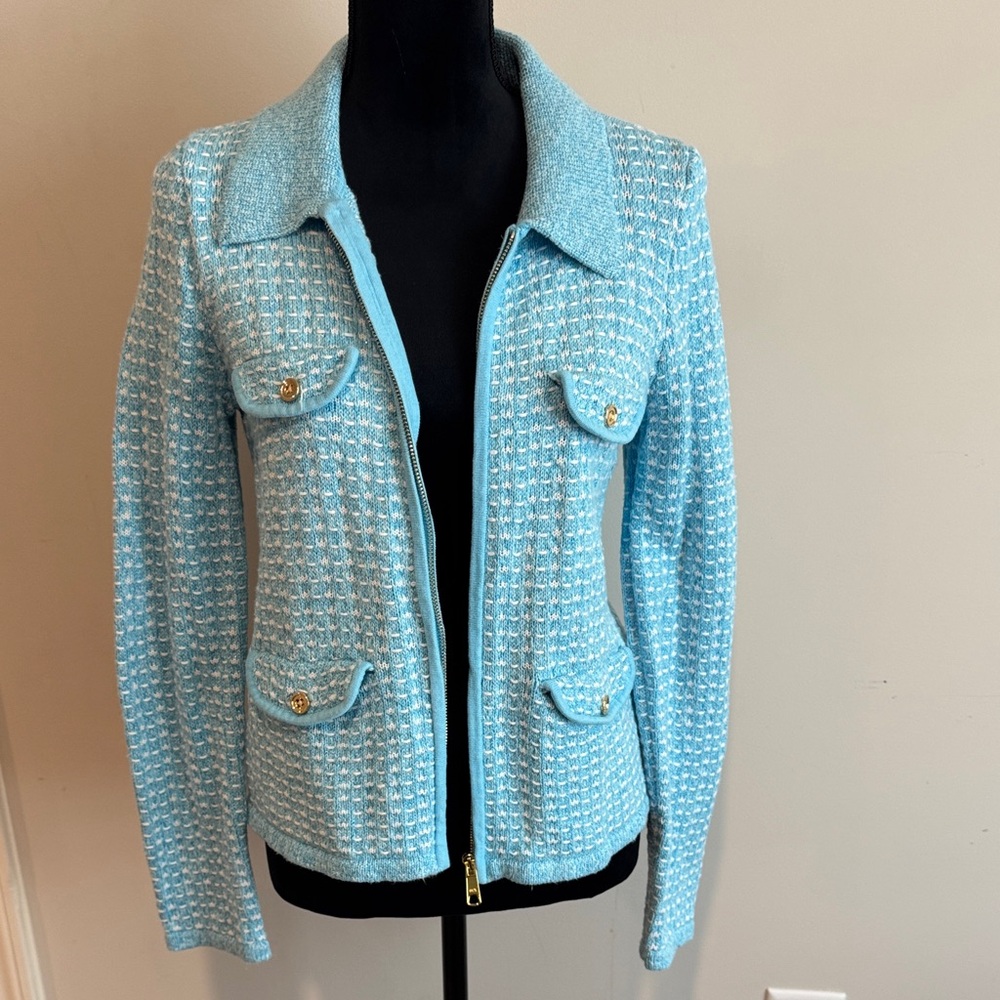 Talbots Light Blue Textured Blazer
